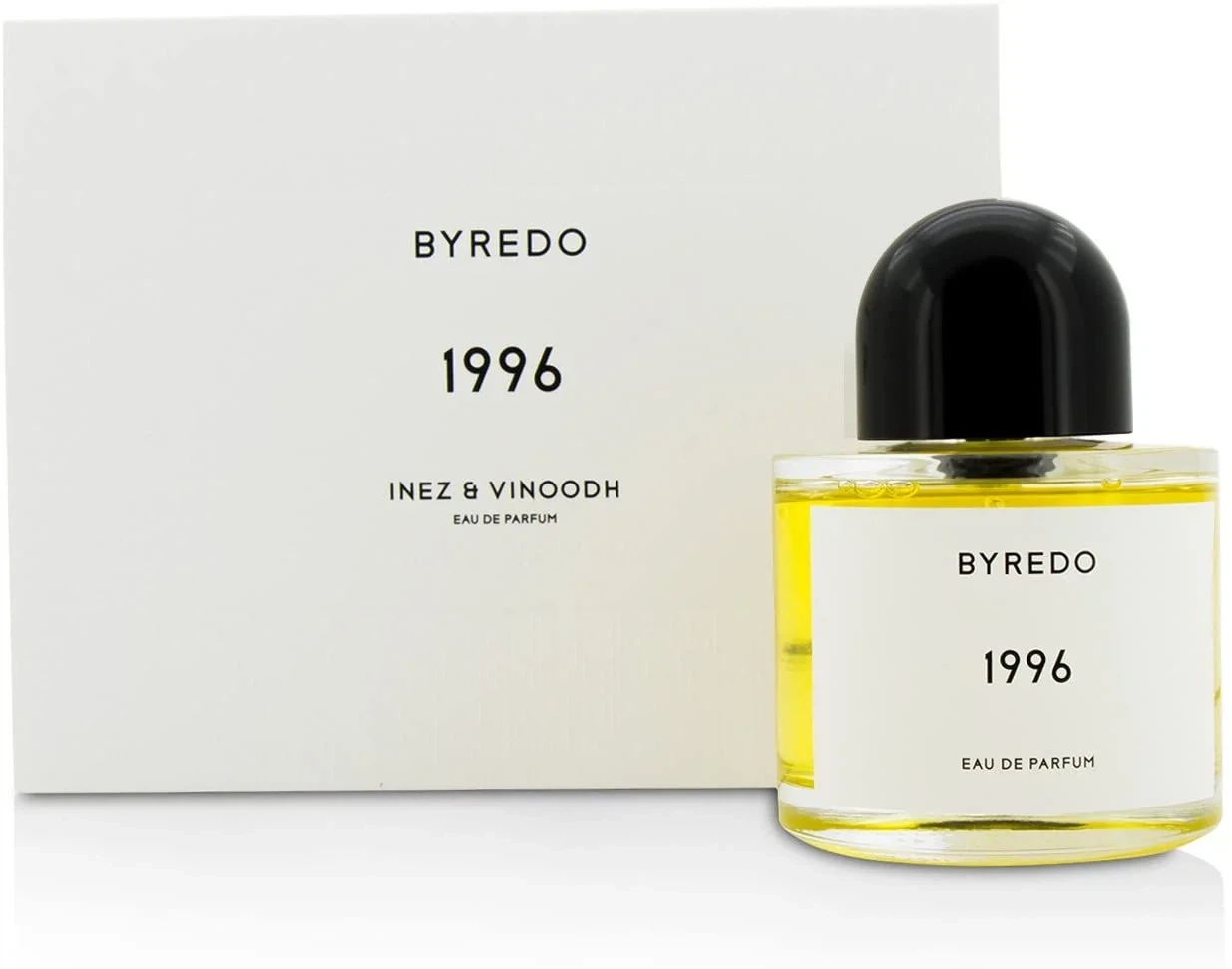 Byredo 1996 Inez & Vinoodh manufacturer bottle, linked from the supplied product catalogue.