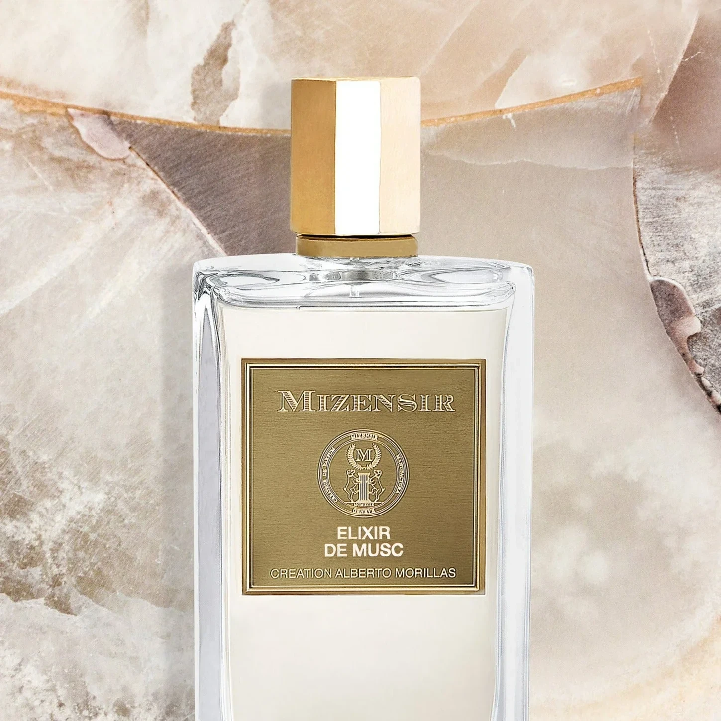 Mizensir Parfums Elixir De Musc manufacturer bottle, linked from the supplied product catalogue.