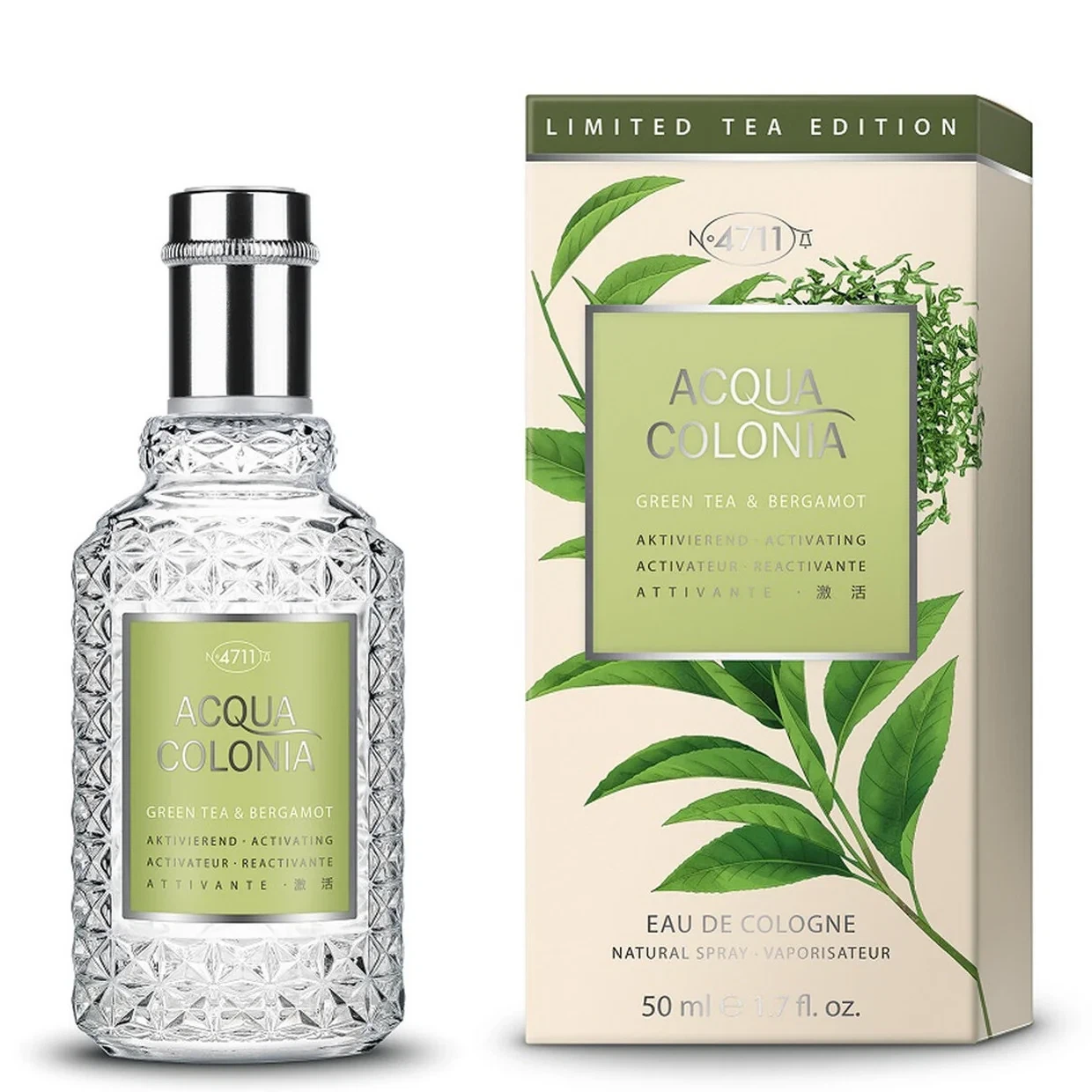 No. 4711 Acqua Colonia Green Tea & Bergamot Limited Tea Edition manufacturer bottle, linked from the supplied product catalogue.