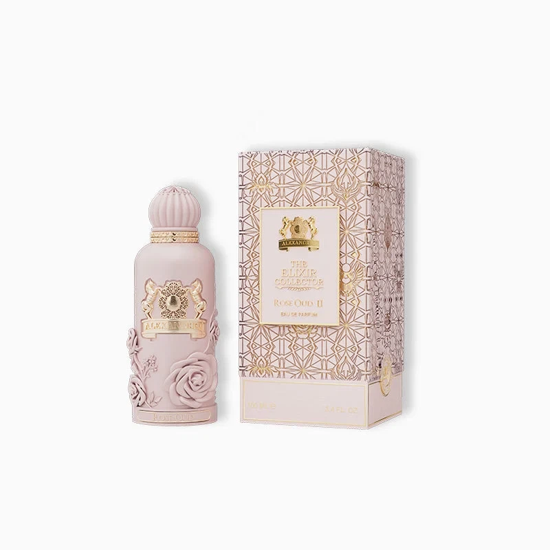 Alexandre J TC Elixir Rose Oud II Amber Floral manufacturer bottle, linked from the supplied product catalogue.