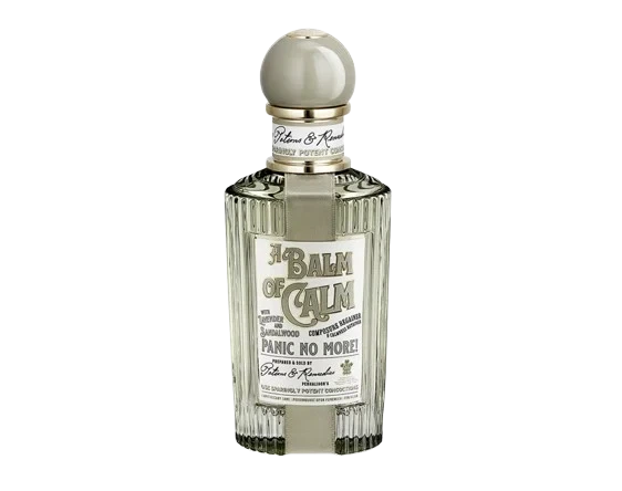 Penhaligon's A Balm of Calm manufacturer bottle, linked from the supplied product catalogue.
