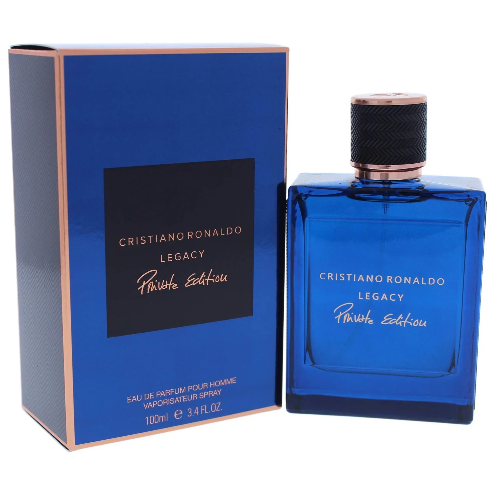 Cristiano Ronaldo LEGACY PRIVATE EDITION manufacturer bottle, linked from the supplied product catalogue.