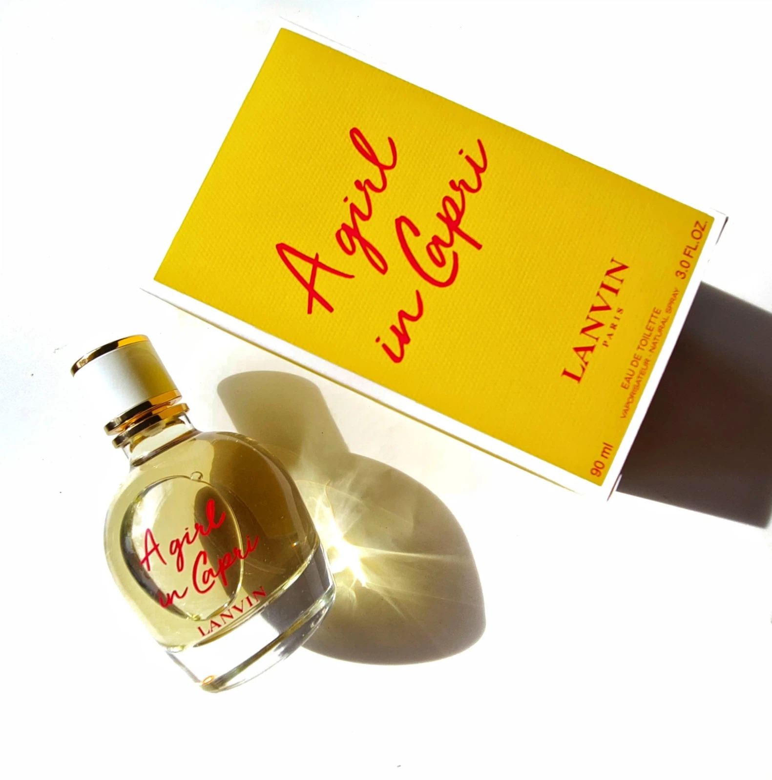 Lanvin A GIRL IN CAPRI manufacturer bottle, linked from the supplied product catalogue.