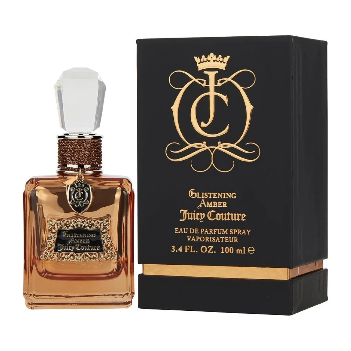Juicy Couture Glistening Amber manufacturer bottle, linked from the supplied product catalogue.