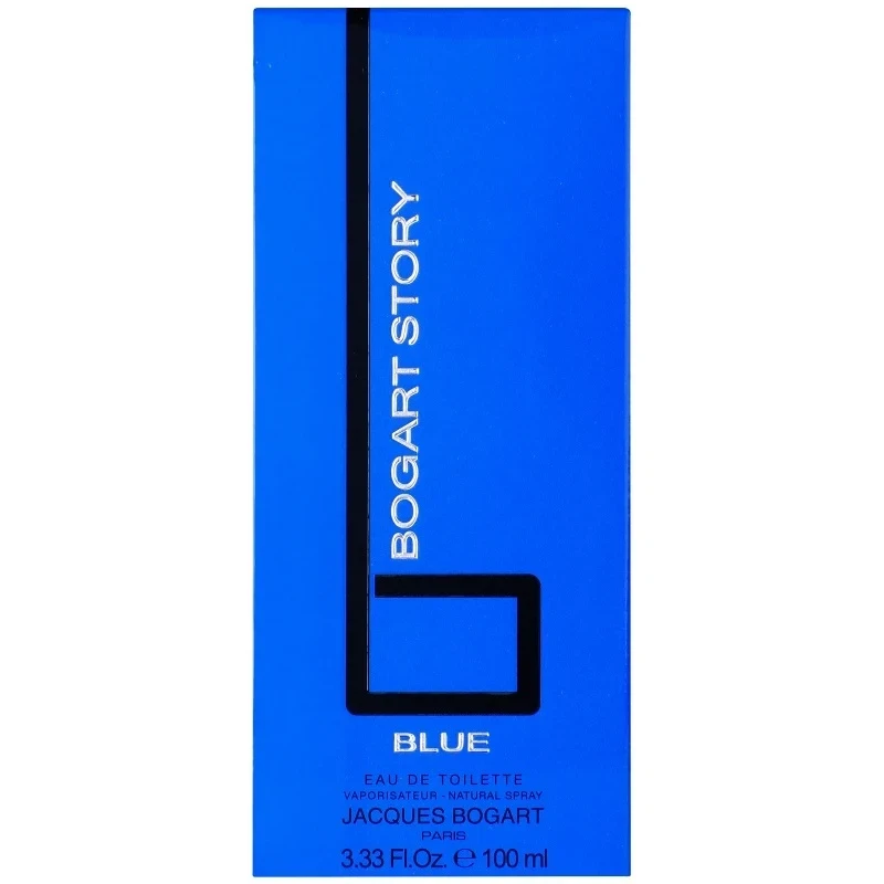 Jacques Bogart Bogart Story Blue manufacturer bottle, linked from the supplied product catalogue.
