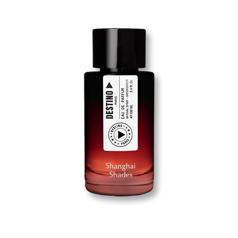 Destino Paris Shanghai Shades manufacturer bottle, linked from the supplied product catalogue.