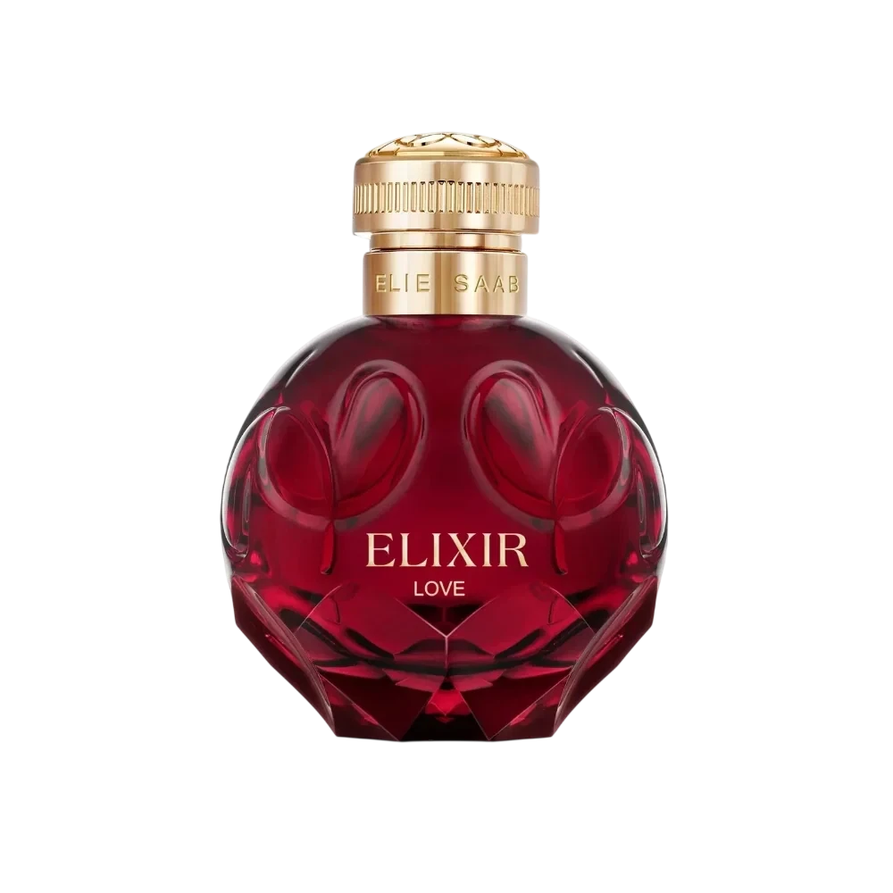 Elie Saab Elixir Love manufacturer bottle, linked from the supplied product catalogue.