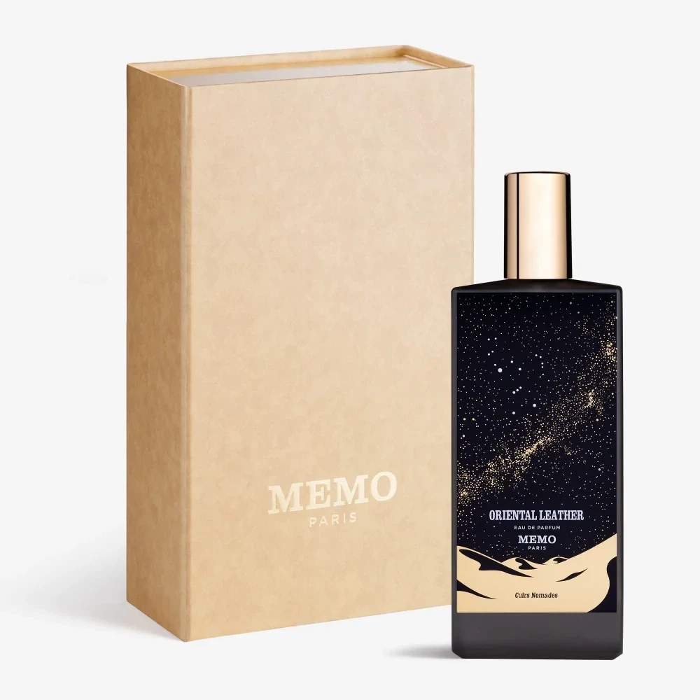 Memo Cuirs Nomades Oriental Leather manufacturer bottle, linked from the supplied product catalogue.