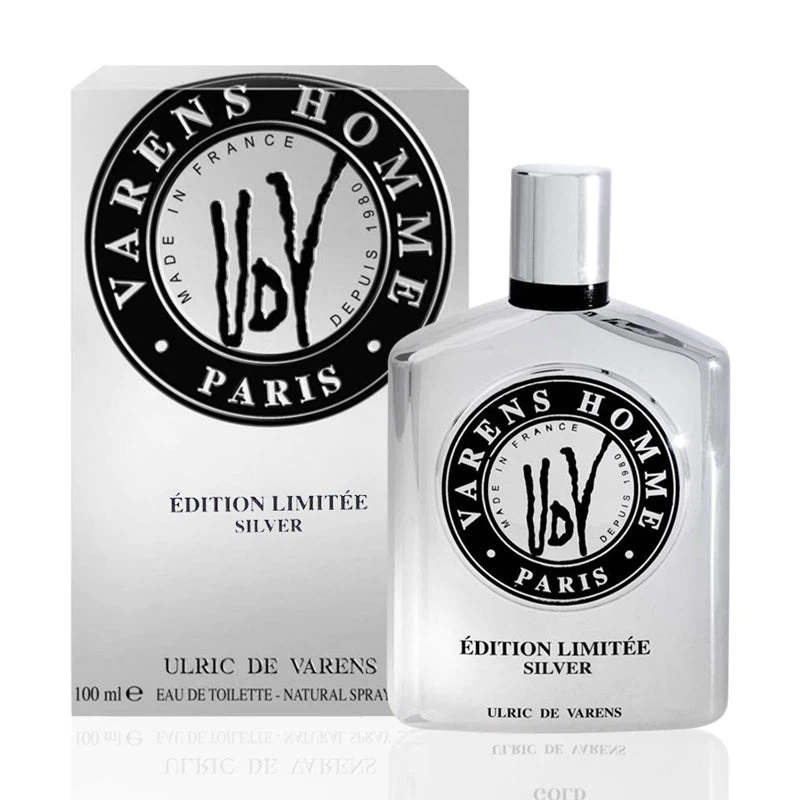 Ulric de Varens Homme Edition limitee Silver manufacturer bottle, linked from the supplied product catalogue.