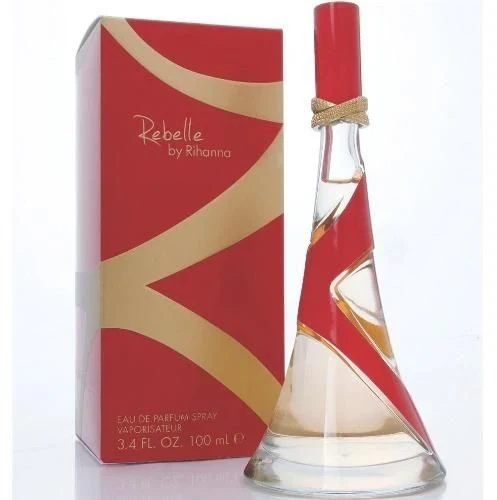 Rihanna Rebelle manufacturer bottle, linked from the supplied product catalogue.