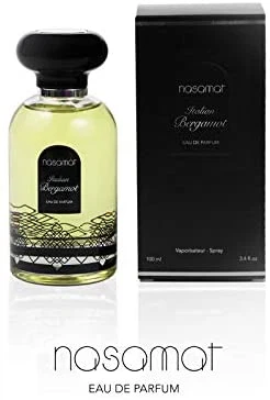 Nasamat Italian Bergamont manufacturer bottle, linked from the supplied product catalogue.