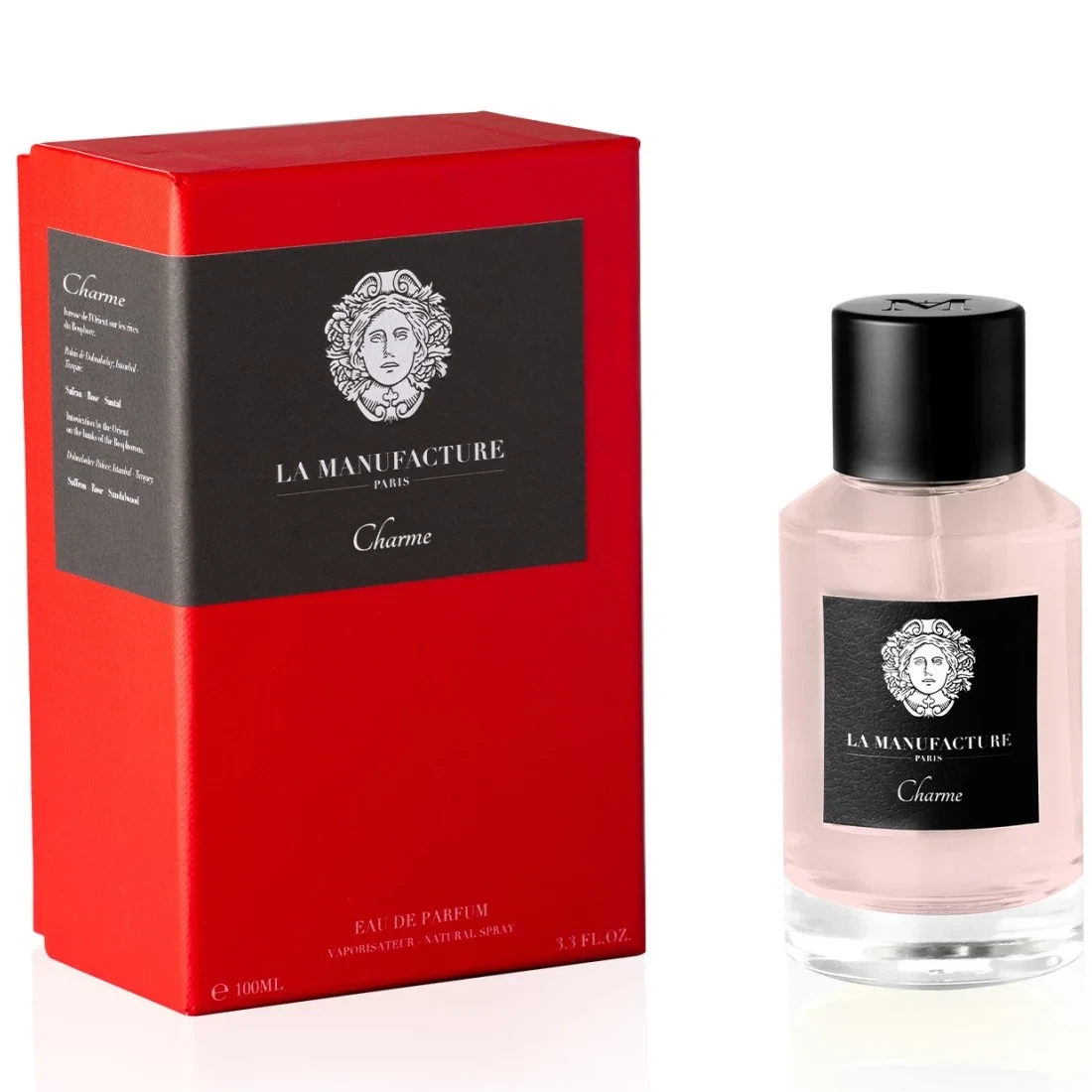 La Manufacture Charme manufacturer bottle, linked from the supplied product catalogue.