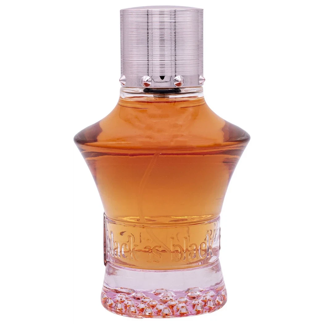 NuParfums Black is Black Blossom manufacturer bottle, linked from the supplied product catalogue.