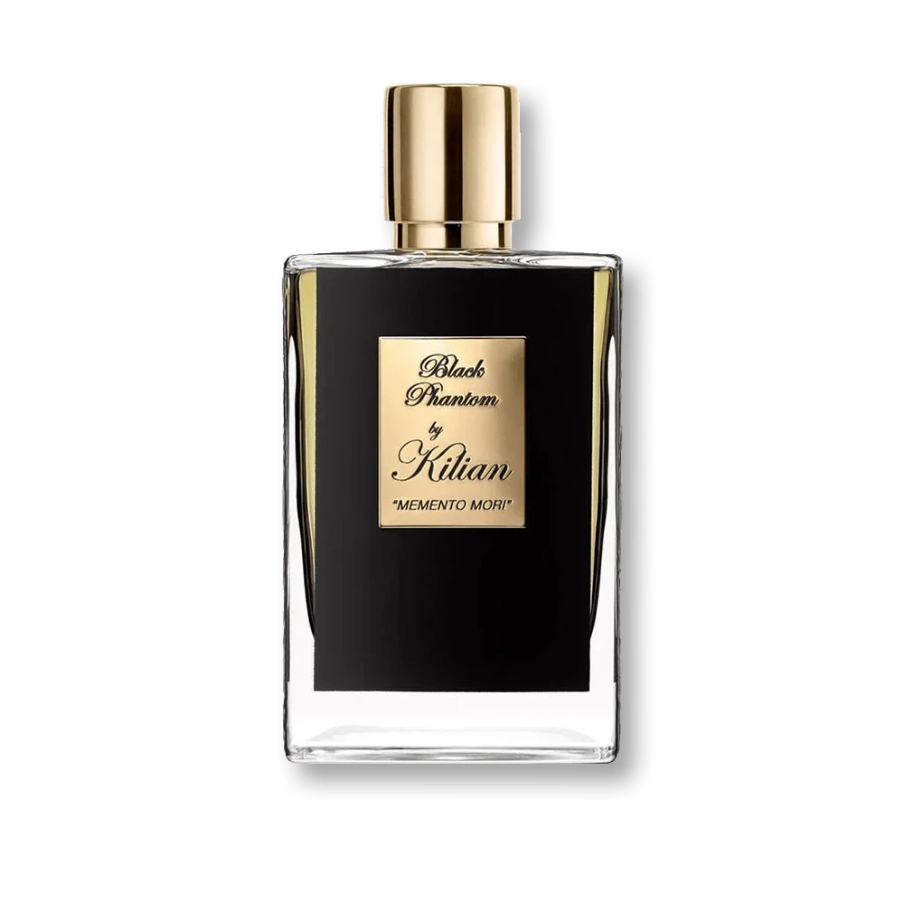 Kilian Black Phantom Memento Mori Refillable manufacturer bottle, linked from the supplied product catalogue.