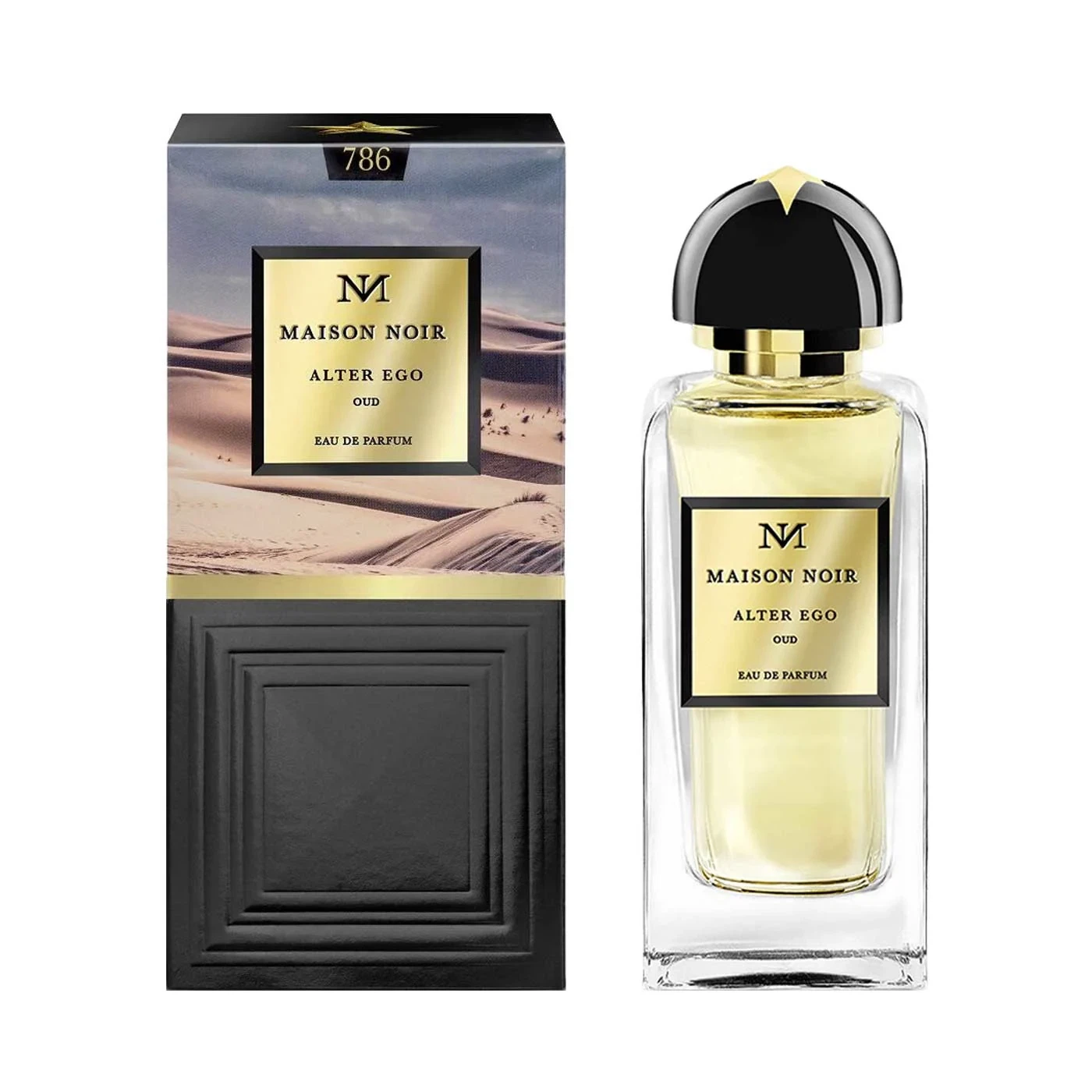 Maison Noir Alter Ego 786 manufacturer bottle, linked from the supplied product catalogue.