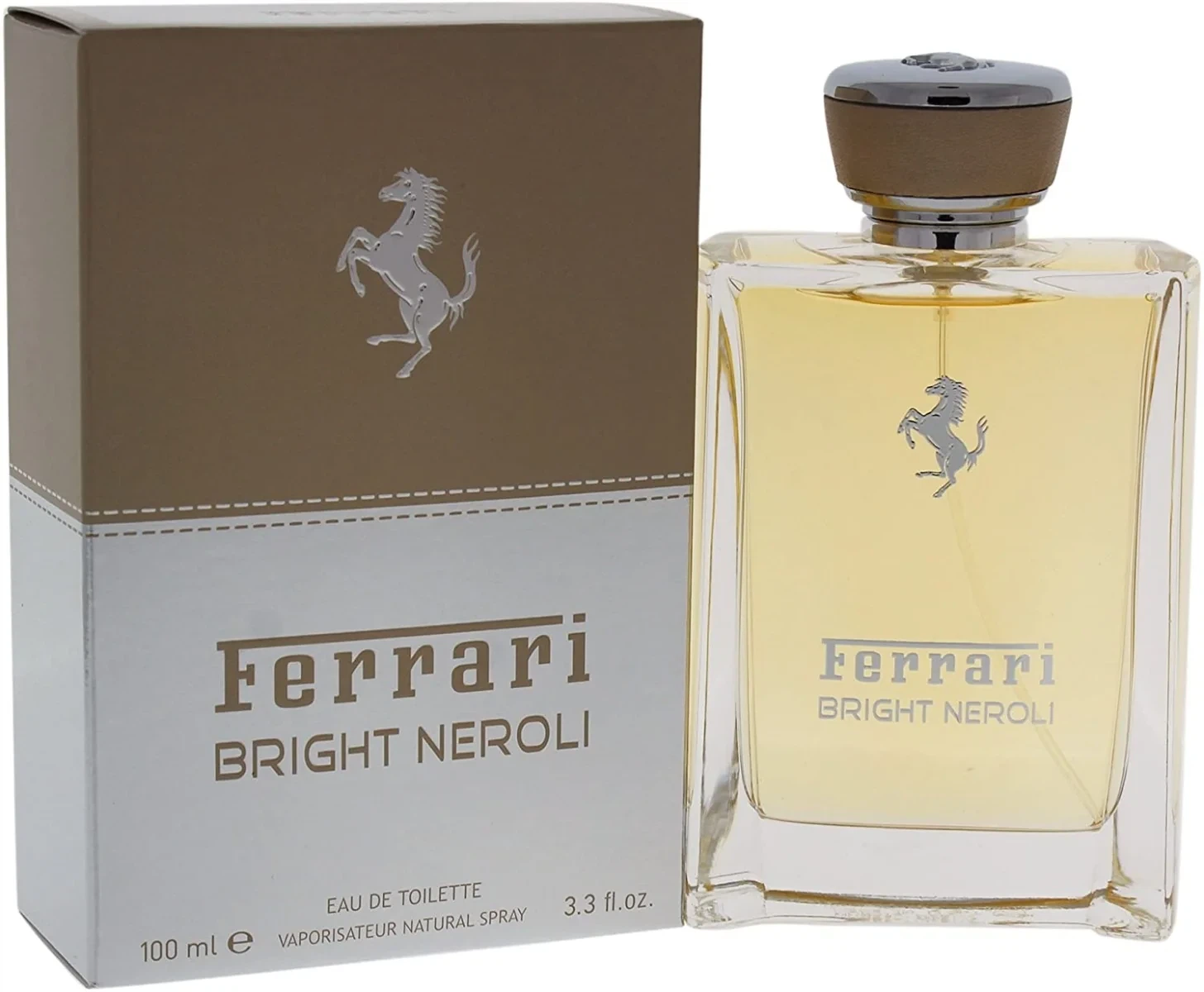 Ferrari Bright Neroli Spray manufacturer bottle, linked from the supplied product catalogue.