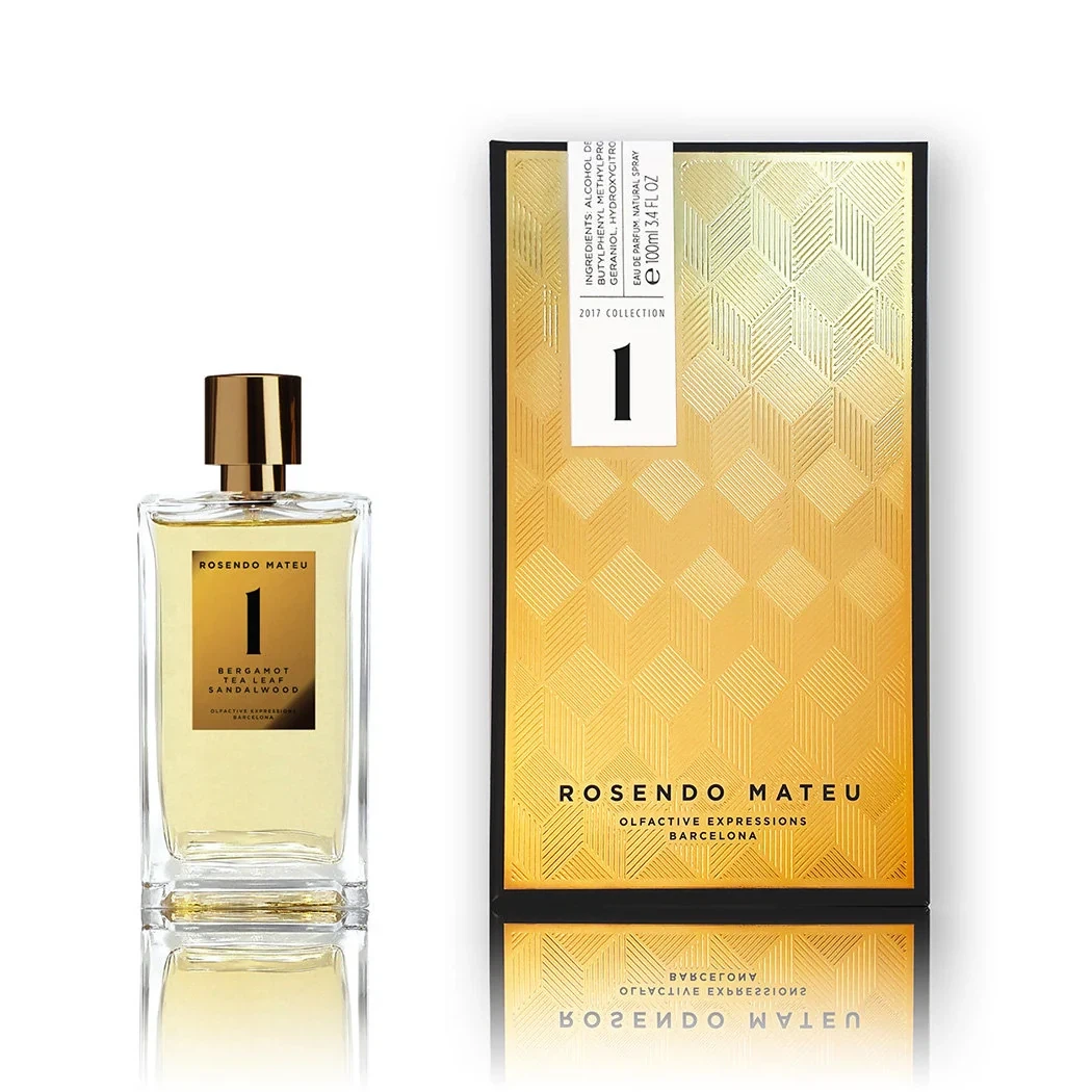 Rosendo Mateu 1 Bergamot Tea Leaf Sandalwood manufacturer bottle, linked from the supplied product catalogue.