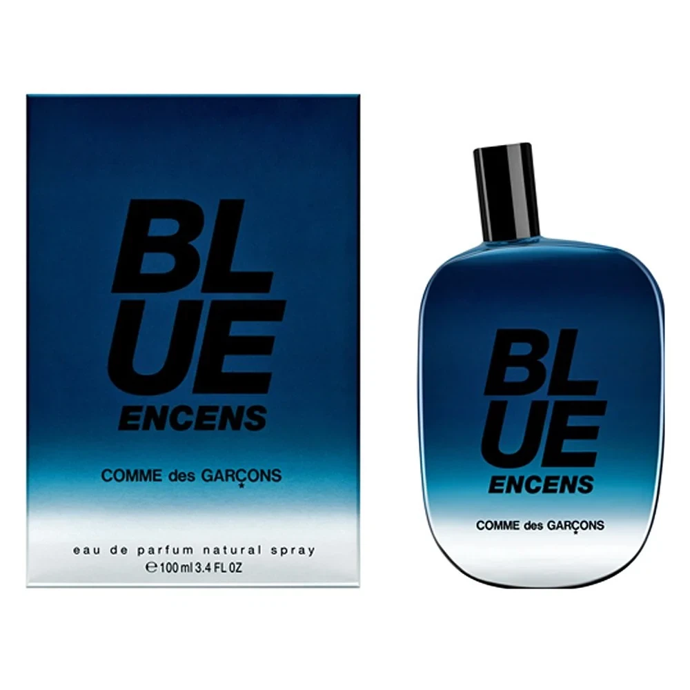 COMME des GARÇONS Blue Encens manufacturer bottle, linked from the supplied product catalogue.