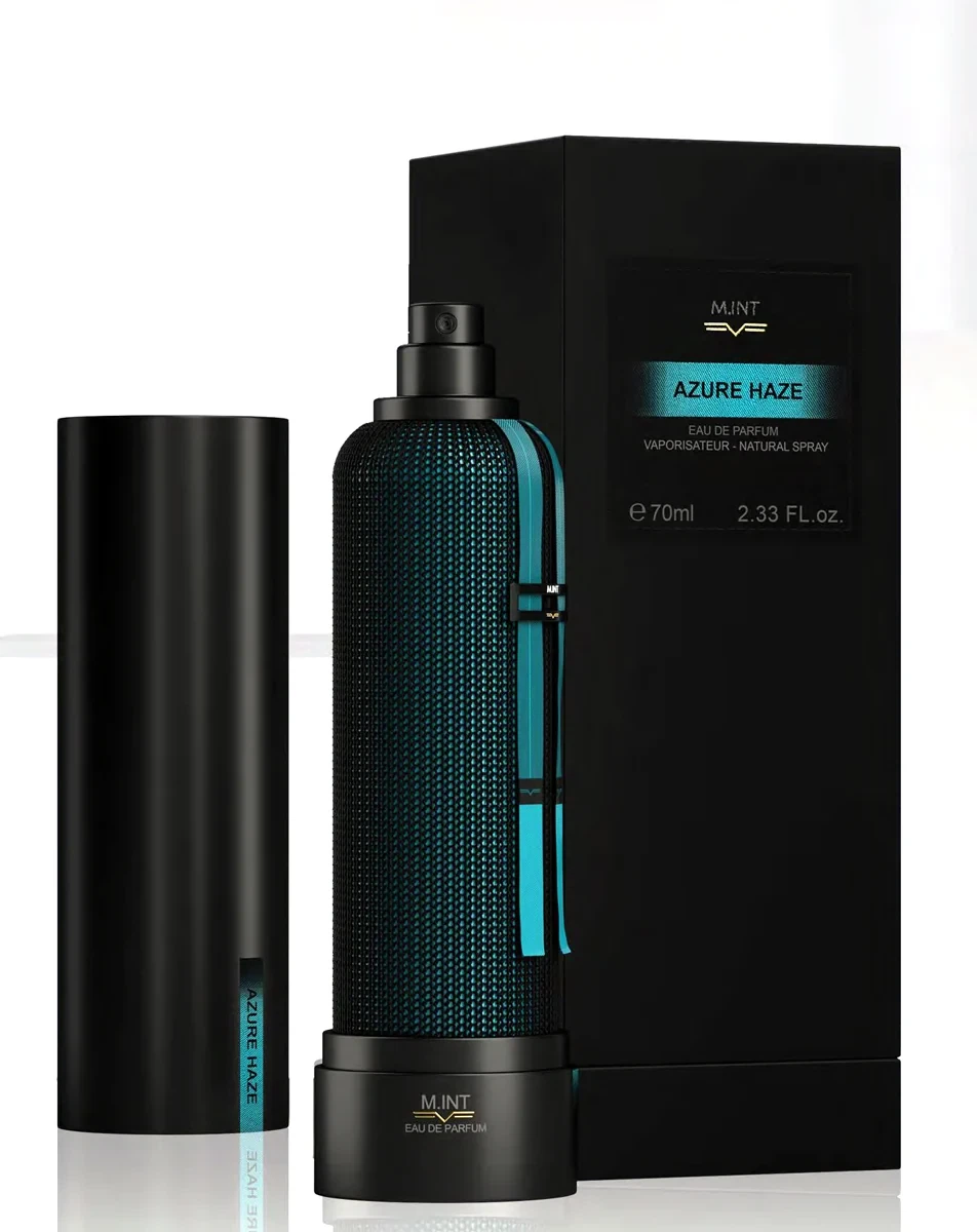 M.Int Azure Haze manufacturer bottle, linked from the supplied product catalogue.