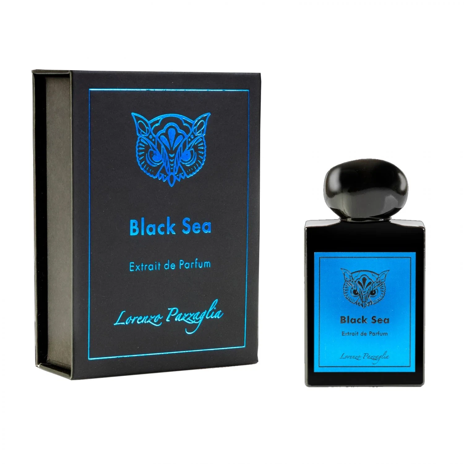 Lorenzo Pazzaglia Black Sea Woody manufacturer bottle, linked from the supplied product catalogue.