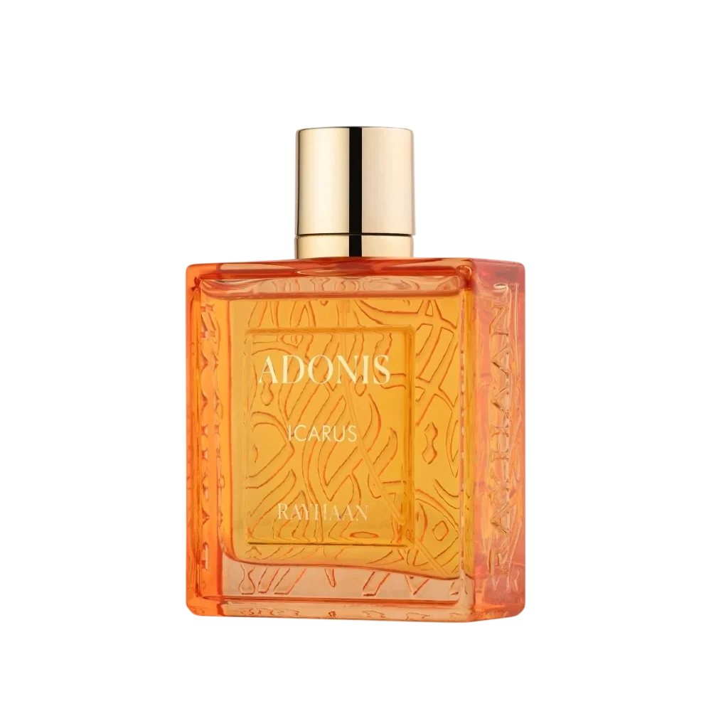 Rayhaan Adonis Icarus Aromatic Woody manufacturer bottle, linked from the supplied product catalogue.