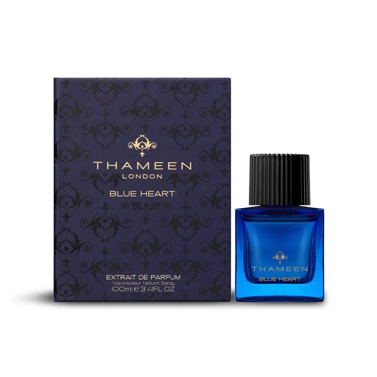 Thameen Blue Heart Oriental manufacturer bottle, linked from the supplied product catalogue.