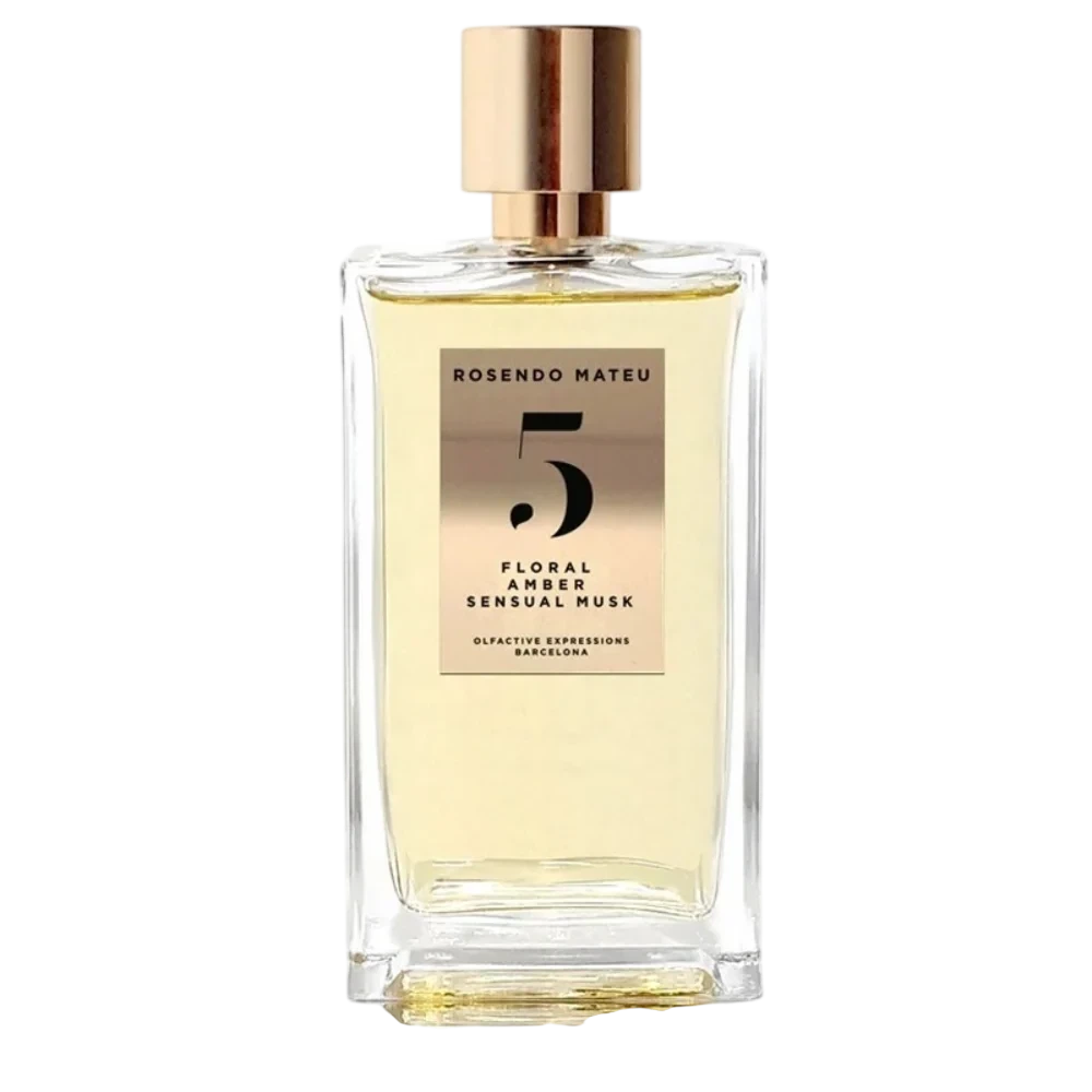 Rosendo Mateu 5 Floral Amber Sensual Musk manufacturer bottle, linked from the supplied product catalogue.