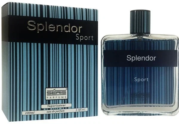 Seris Parfums Splendor Sport manufacturer bottle, linked from the supplied product catalogue.