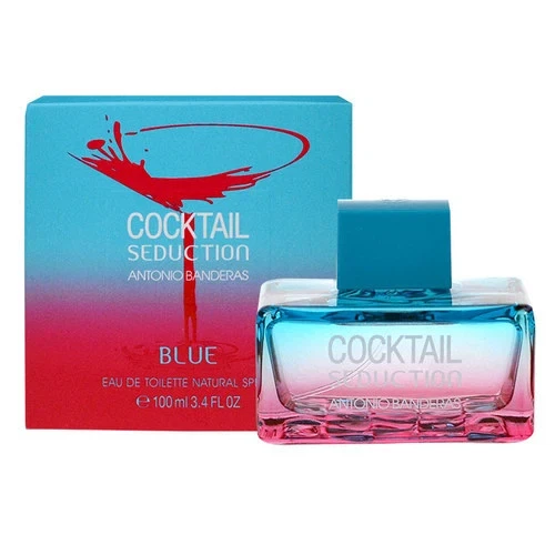 Antonio Banderas COCKTAIL SEDUCTION BLUE manufacturer bottle, linked from the supplied product catalogue.