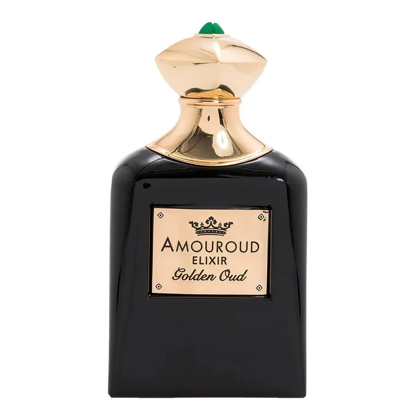 Amouroud Elixir Golden Oud manufacturer bottle, linked from the supplied product catalogue.