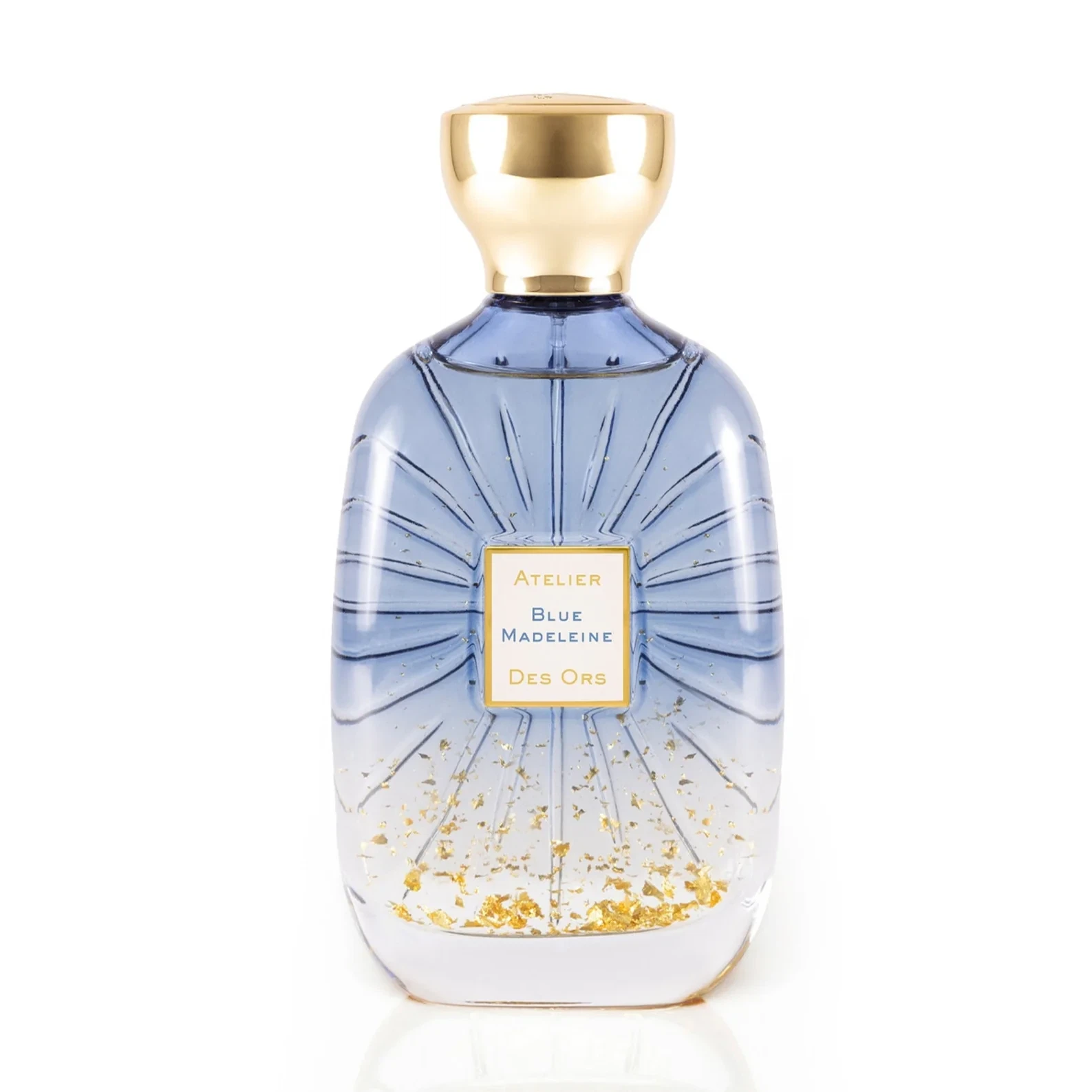 Atelier des Ors Blue Madeleine Refillable manufacturer bottle, linked from the supplied product catalogue.