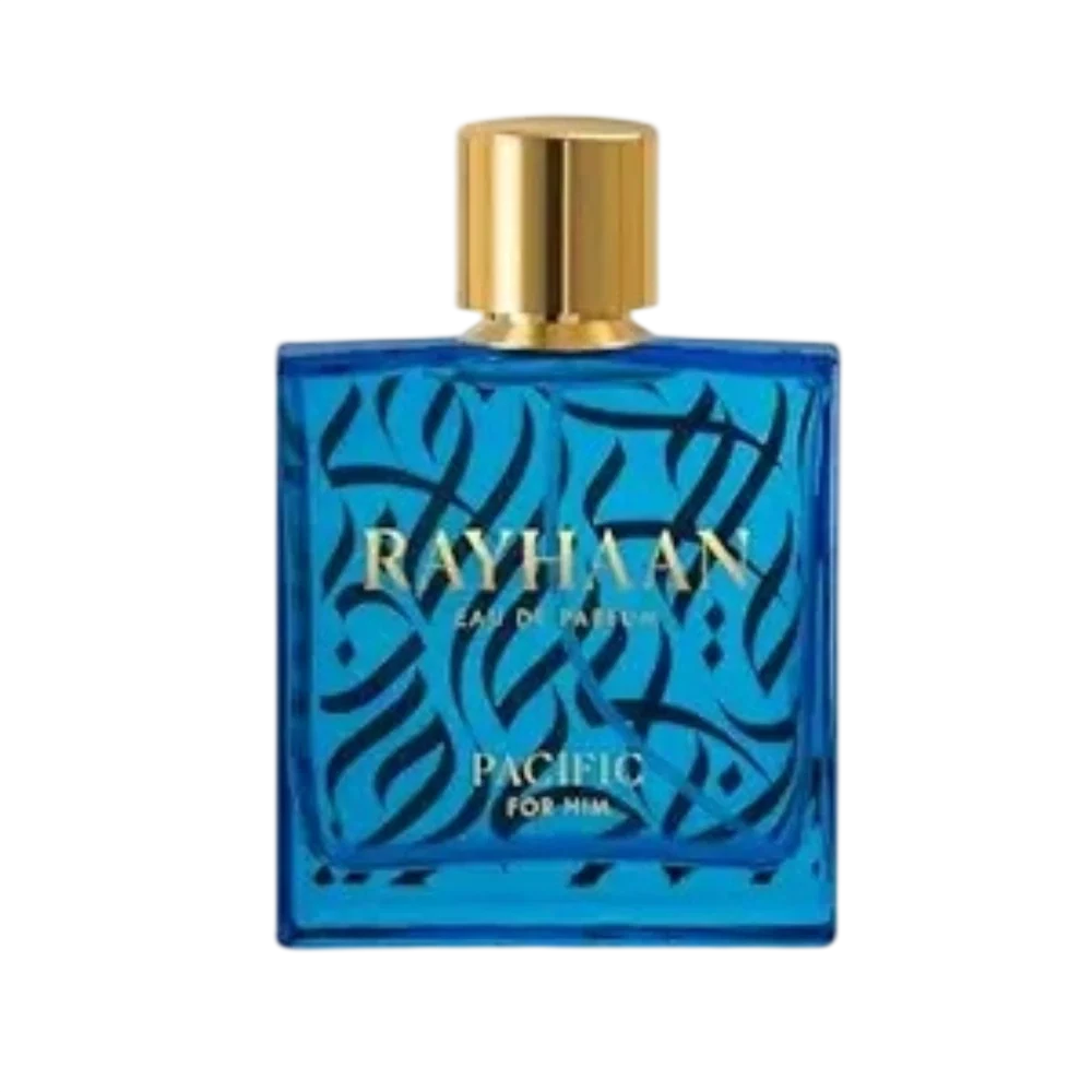 Rayhaan Aqua Collection Pacific Spray manufacturer bottle, linked from the supplied product catalogue.