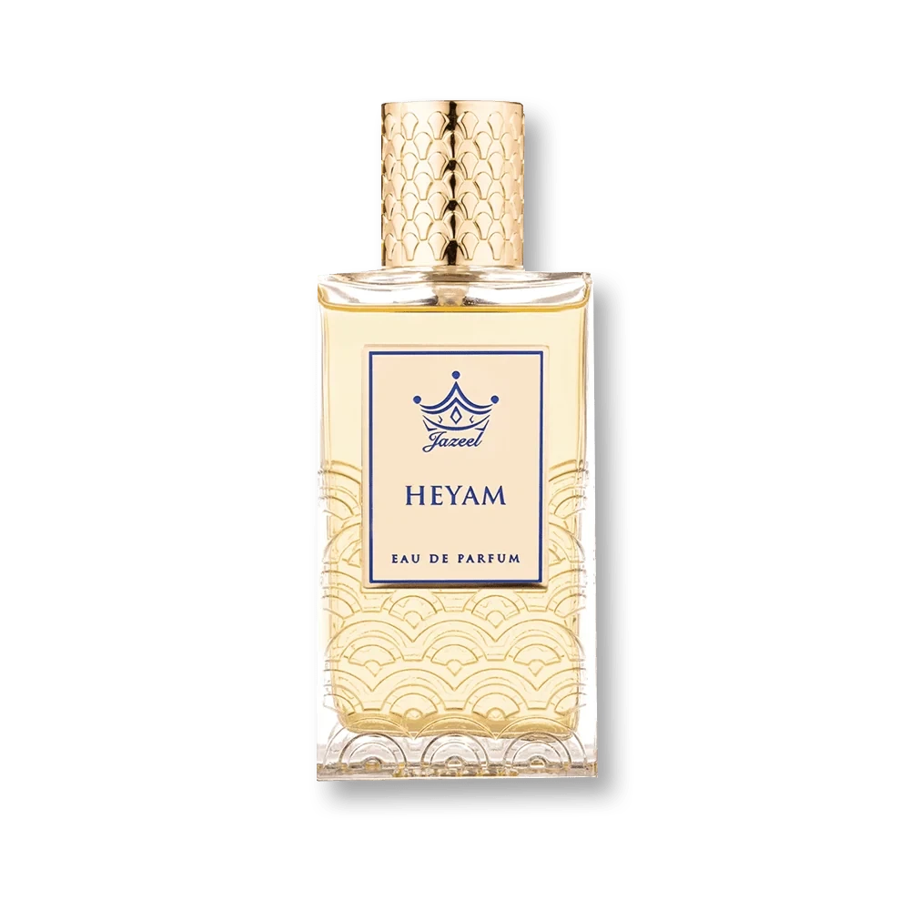 Jazeel Love Collection Heyam manufacturer bottle, linked from the supplied product catalogue.