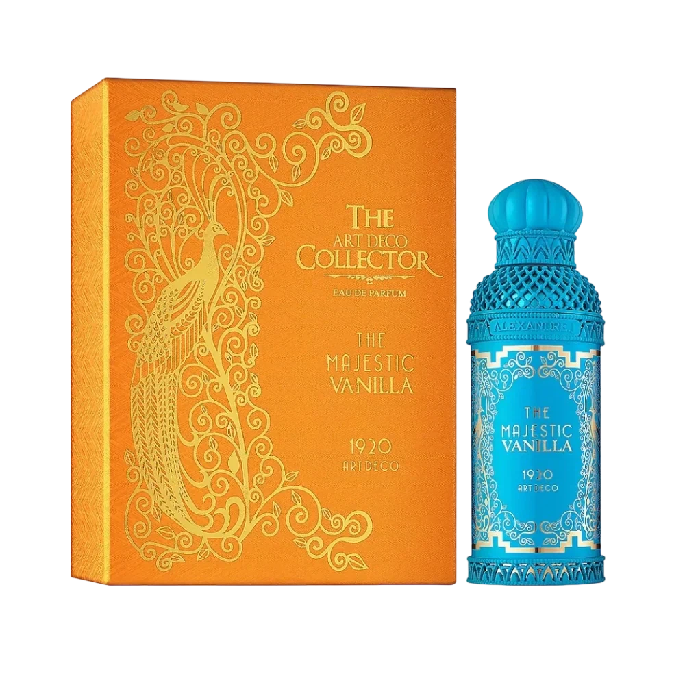 Alexandre J The Majestic Vanilla manufacturer bottle, linked from the supplied product catalogue.