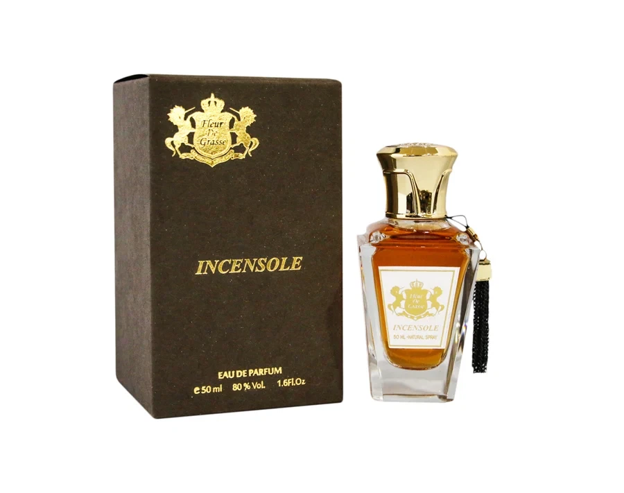Fleur De Grasse Incensole manufacturer bottle, linked from the supplied product catalogue.