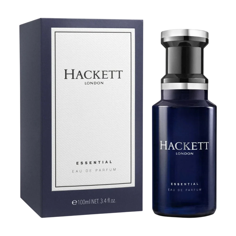 Hackett Essential manufacturer bottle, linked from the supplied product catalogue.