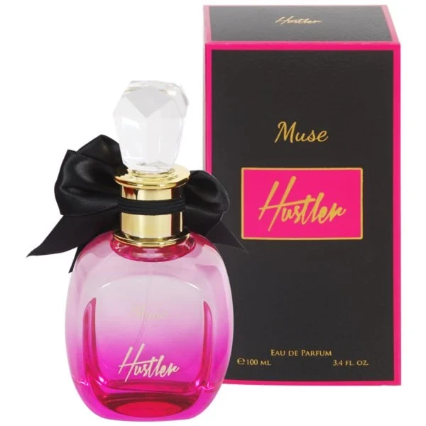Hustler Muse manufacturer bottle, linked from the supplied product catalogue.