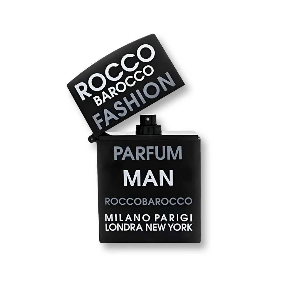 Roccobarocco Fashion Man manufacturer bottle, linked from the supplied product catalogue.