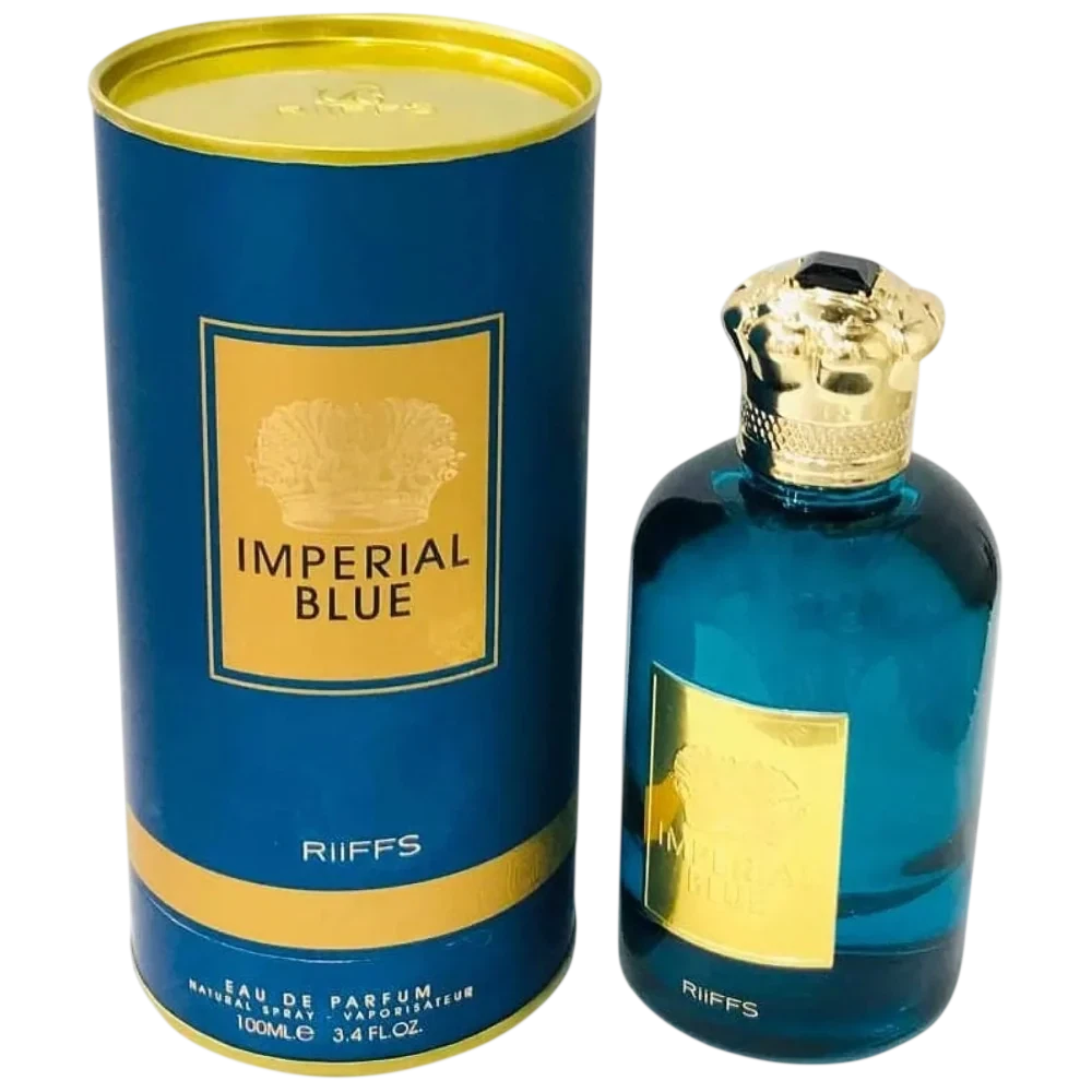 Riiffs Imperial Blue Aromatic manufacturer bottle, linked from the supplied product catalogue.