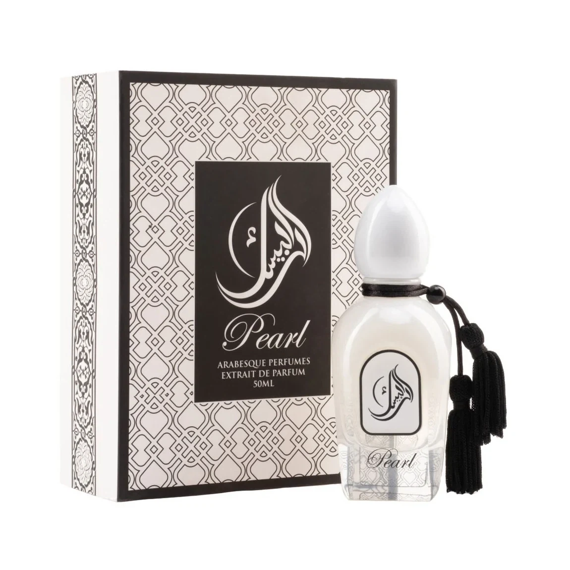 Arabesque Pearl manufacturer bottle, linked from the supplied product catalogue.