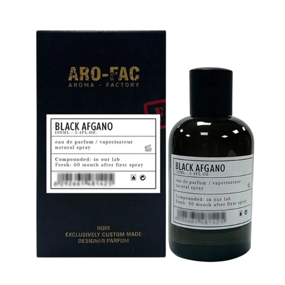 AMD Perfumes Aro Fac Black Afgano manufacturer bottle, linked from the supplied product catalogue.
