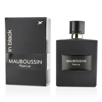 Mauboussin IN BLACK (M) manufacturer bottle, linked from the supplied product catalogue.