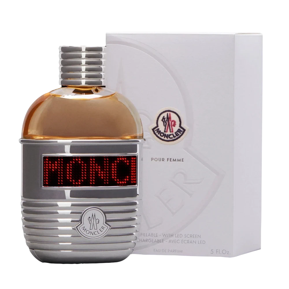 Moncler Pour Femme Refillable With Led Screen manufacturer bottle, linked from the supplied product catalogue.