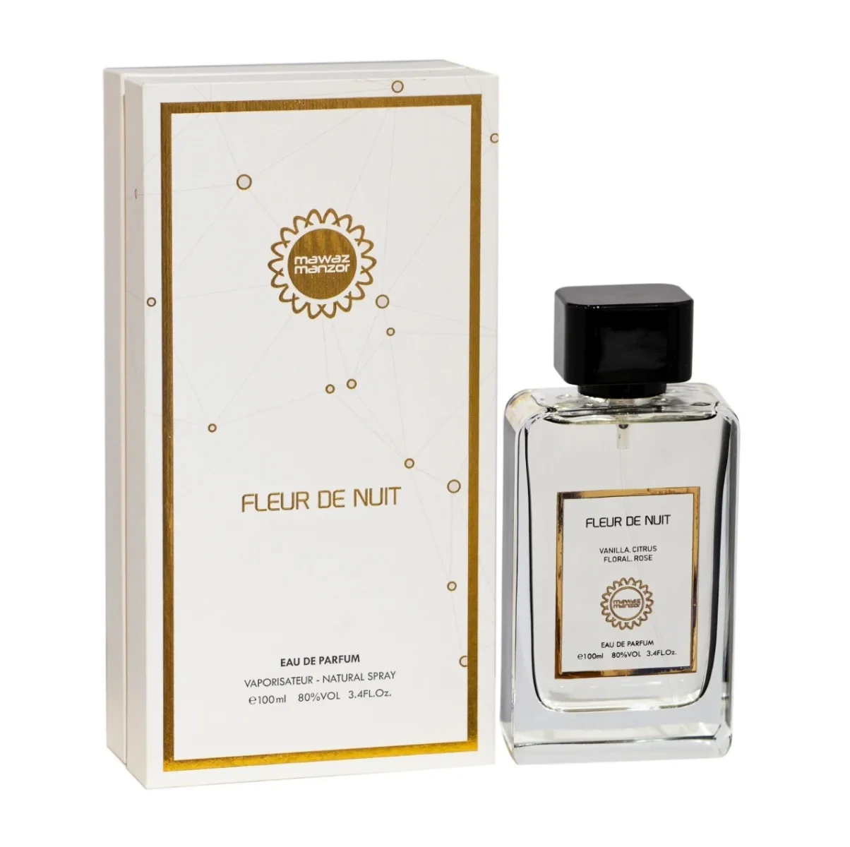 Mawaz Fleur De Nuit manufacturer bottle, linked from the supplied product catalogue.