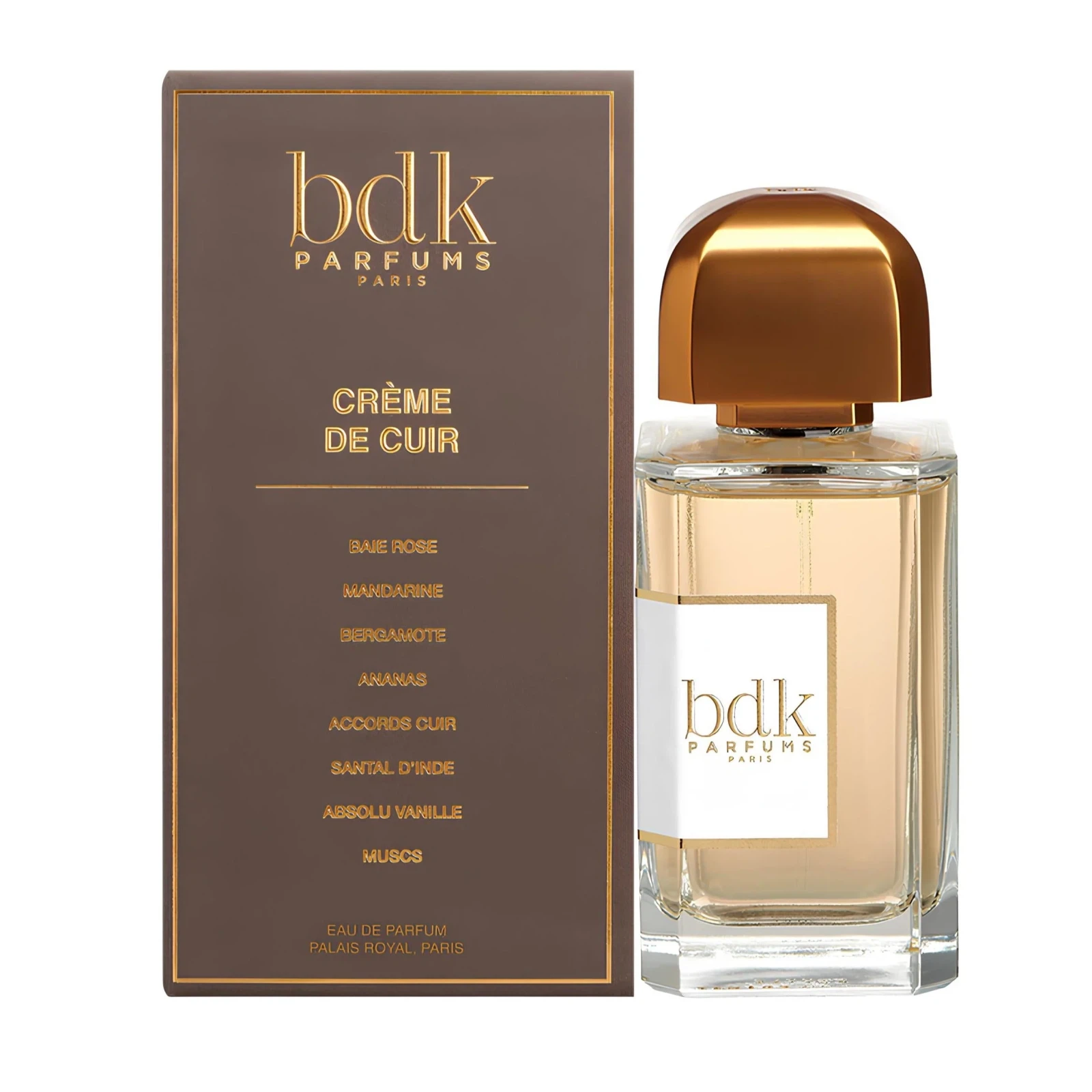 BDK Parfums Creme de Cuir manufacturer bottle, linked from the supplied product catalogue.