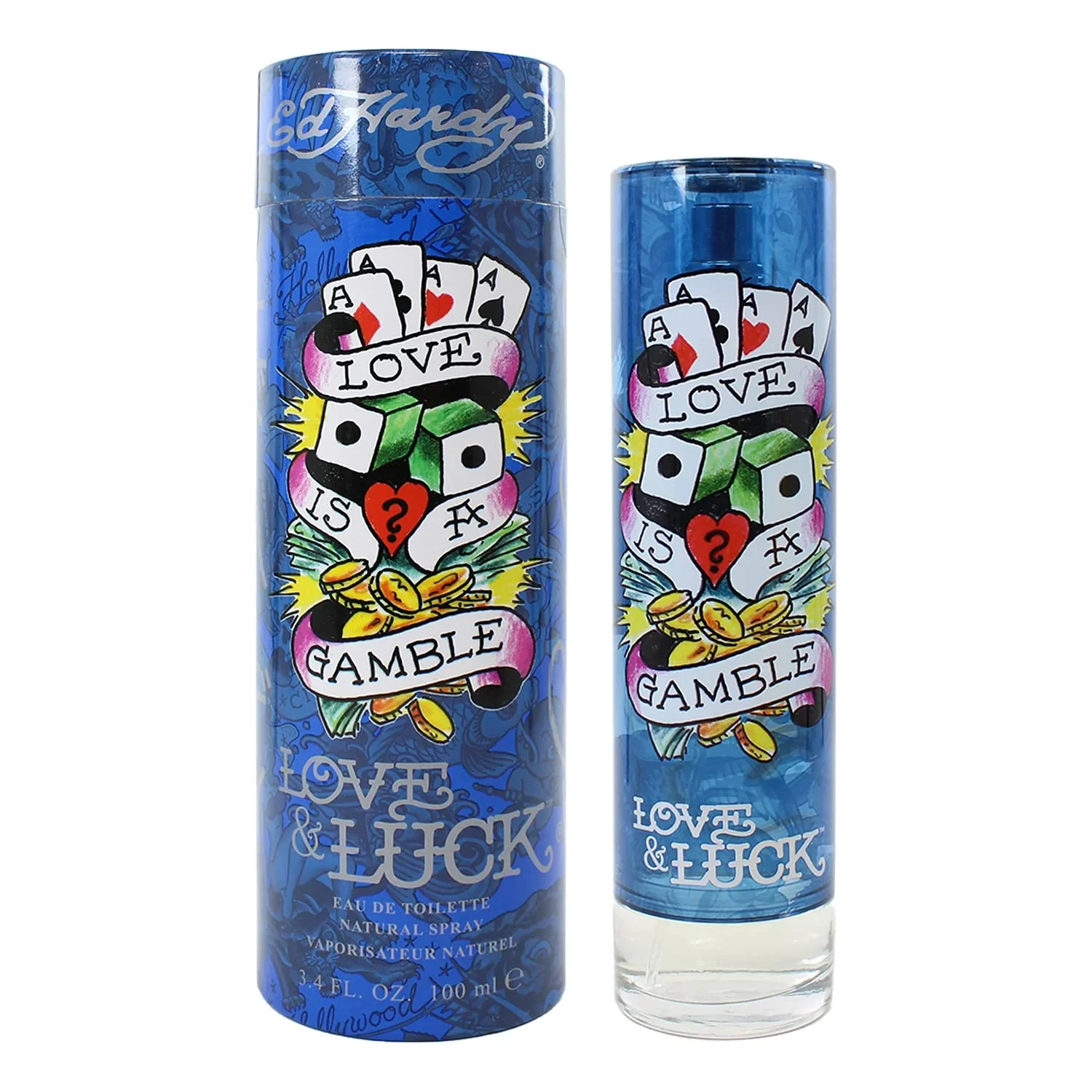 Christian Audigier Ed Hardy Love & Luck manufacturer bottle, linked from the supplied product catalogue.