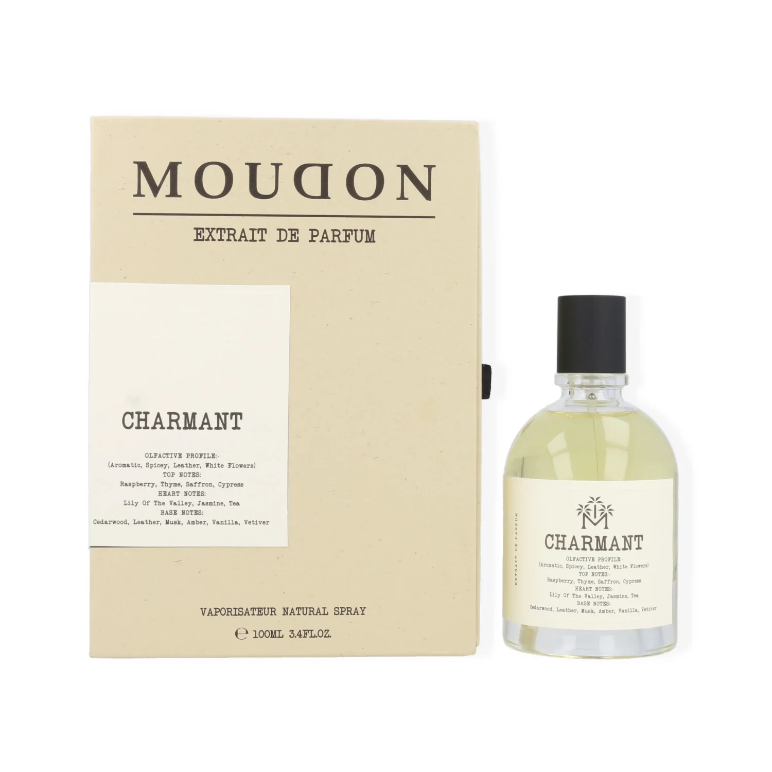 Moudon Charmant manufacturer bottle, linked from the supplied product catalogue.