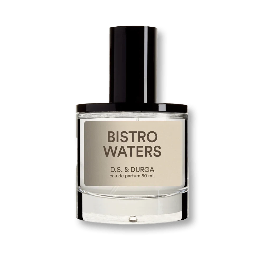 D.S. & Durga Bistro Waters manufacturer bottle, linked from the supplied product catalogue.
