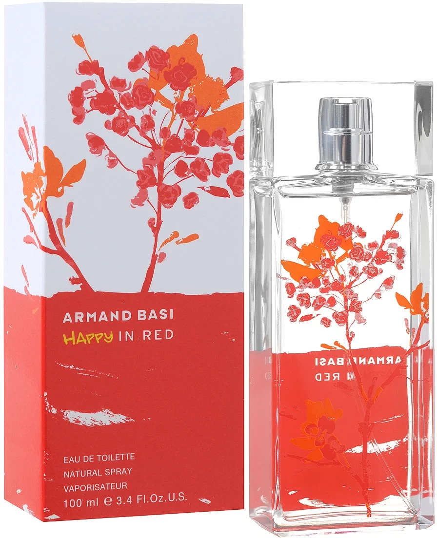 Armand Basi HAPPY IN RED manufacturer bottle, linked from the supplied product catalogue.