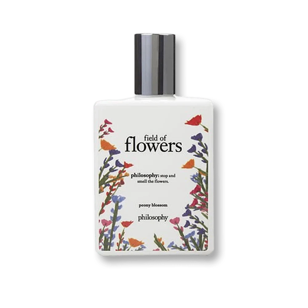 Philosophy Field Of Flowers Peony Blossom manufacturer bottle, linked from the supplied product catalogue.